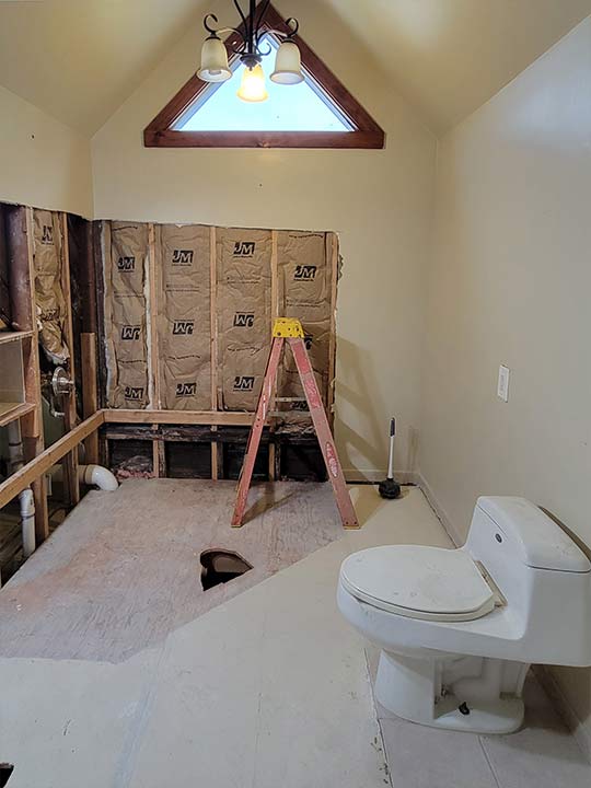 bathroom2-before demo of a bathroom prior to remodeling the shower